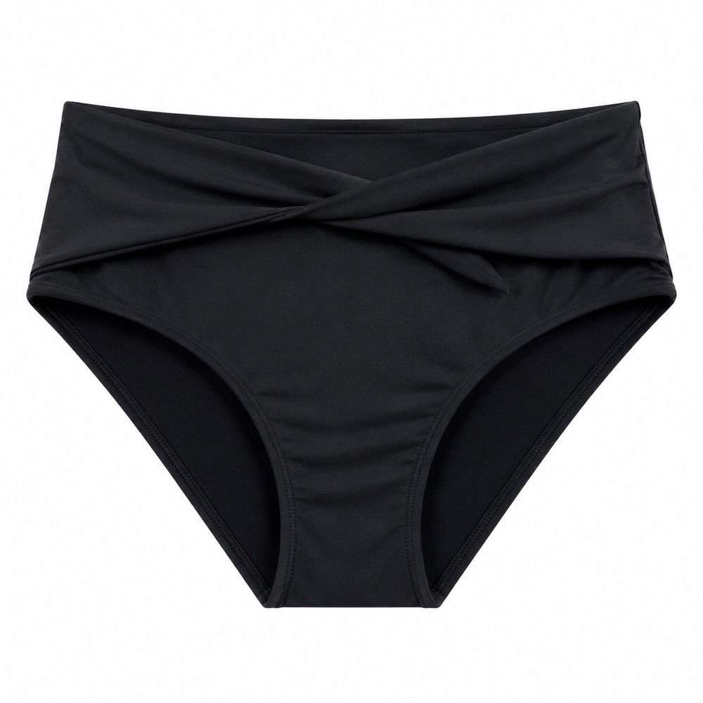 Freshwater NWT Black Crossover High Waist Bikini Bottom small beach swim cruise